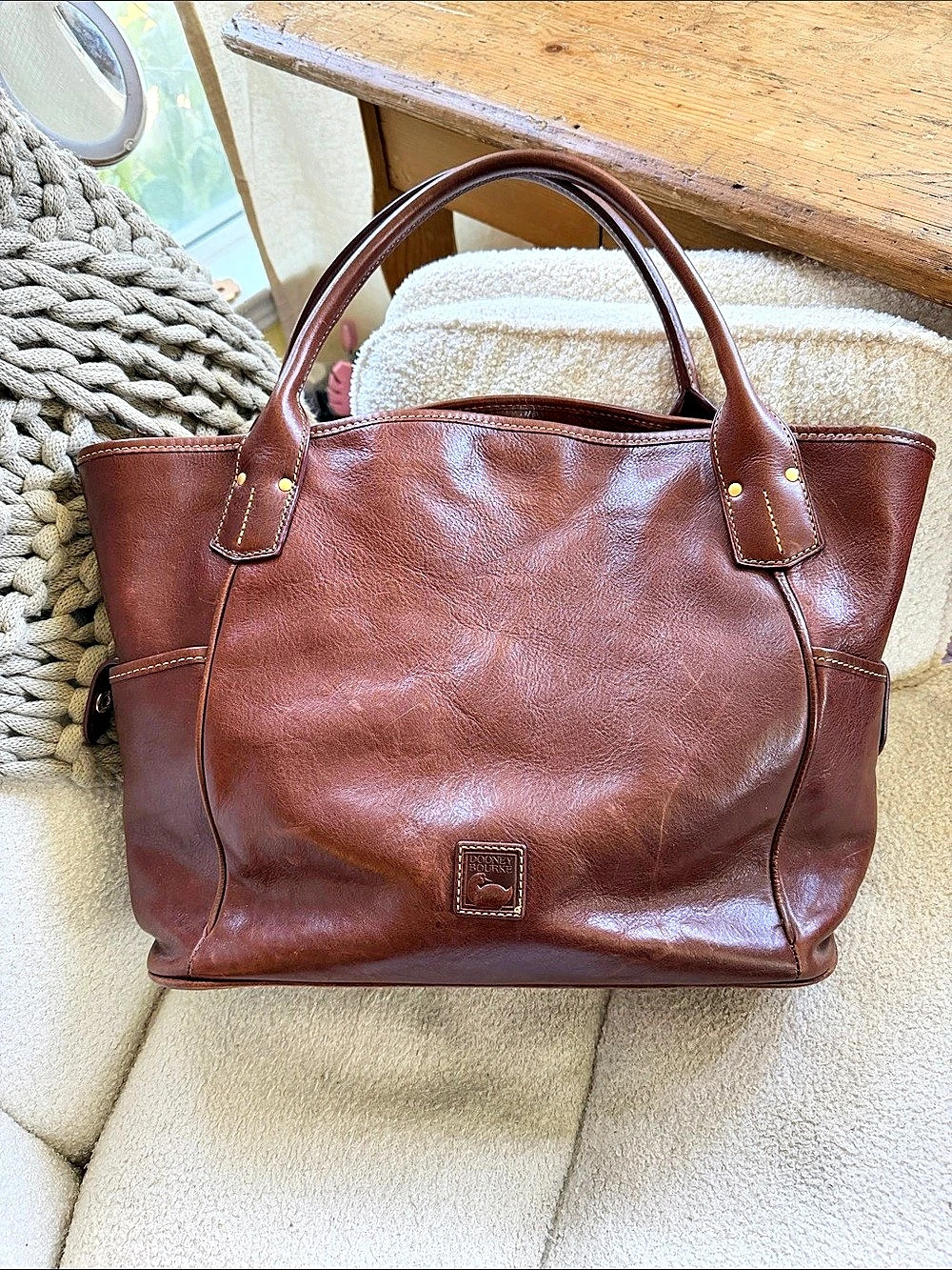Dooney & Bourke Leather Tote in Brown
